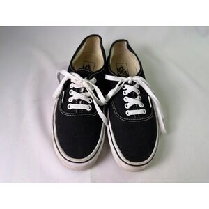 Vans Off The Wall Authentic Black Canvas Low Top Sneakers Womens Size 8 Mens 6.5